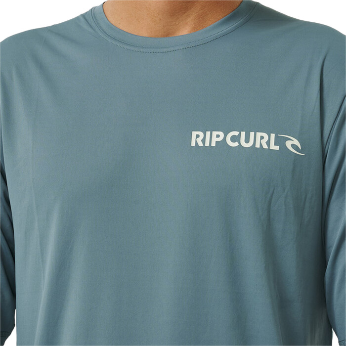 2024 Rip Curl Icons Surflite UPF Short Sleeve Surf Tee 14YMRV - Blue Stone